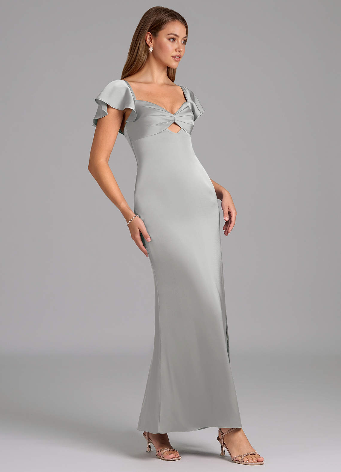 grey sweetheart dress Sweetheart Neckline Pleated Bodice A-Line Dresses