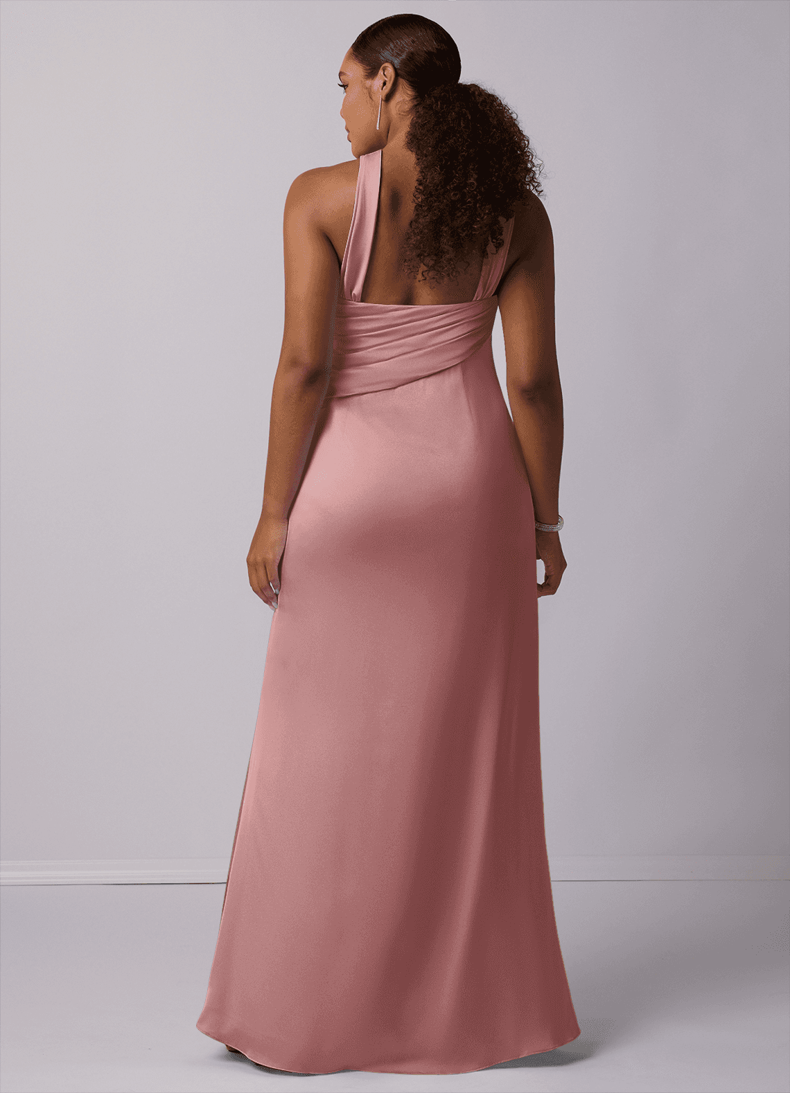 Barbie ♥ Azazie Bridesmaid Dresses Mermaid One Shoulder Stretch Satin Floor-Length Dress image6