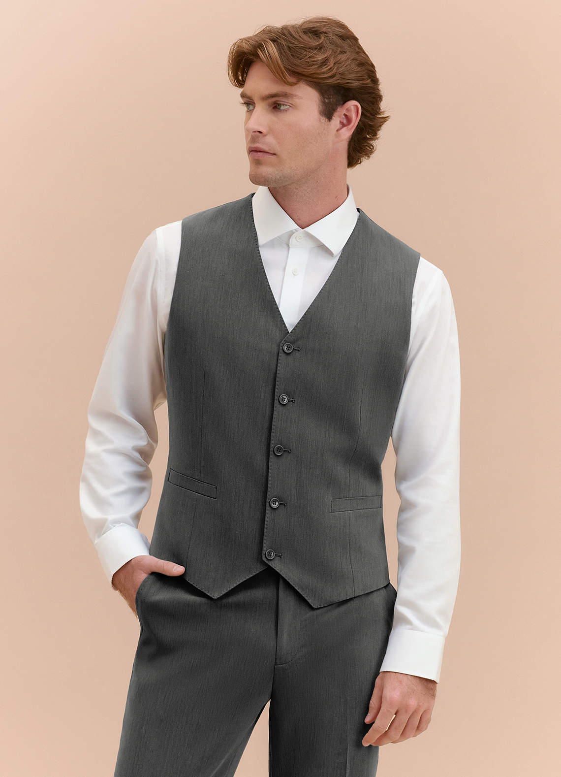 front William Charcoal Comfort Blend Suit Vest
