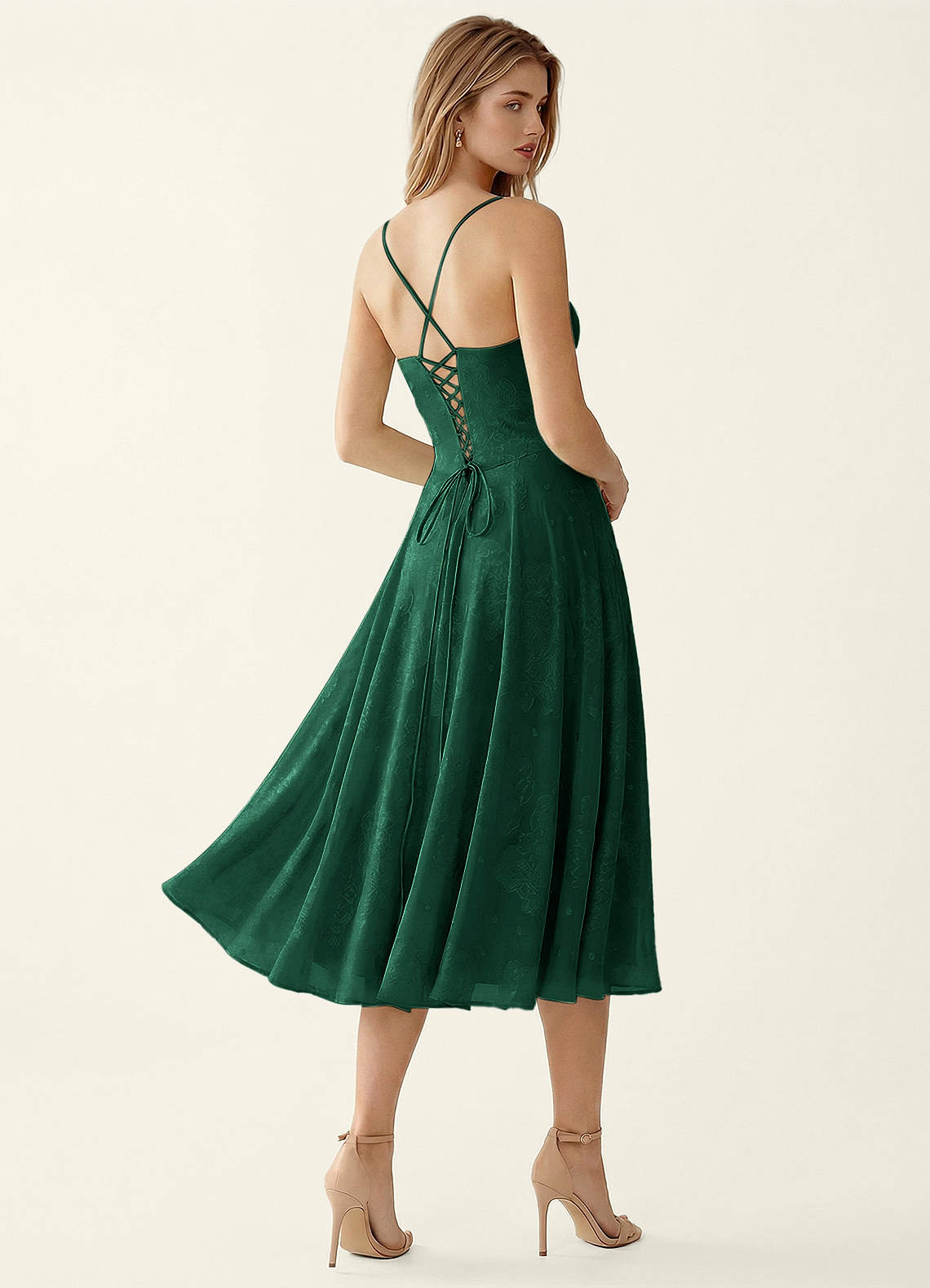 dark green midi dress formal Verena Jacquard A-line Vacation Color:Maroon Women's Black Satin Cowl pants-5-pocket Emerald green satin dress The structured yoke skirt