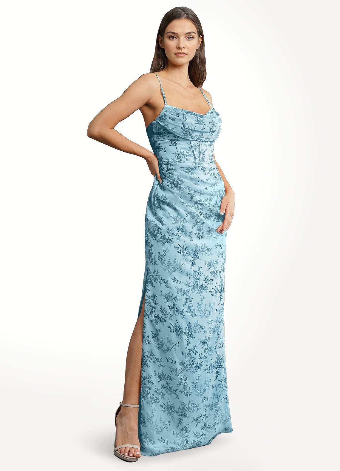Feri Brid Dress in Blue daisy