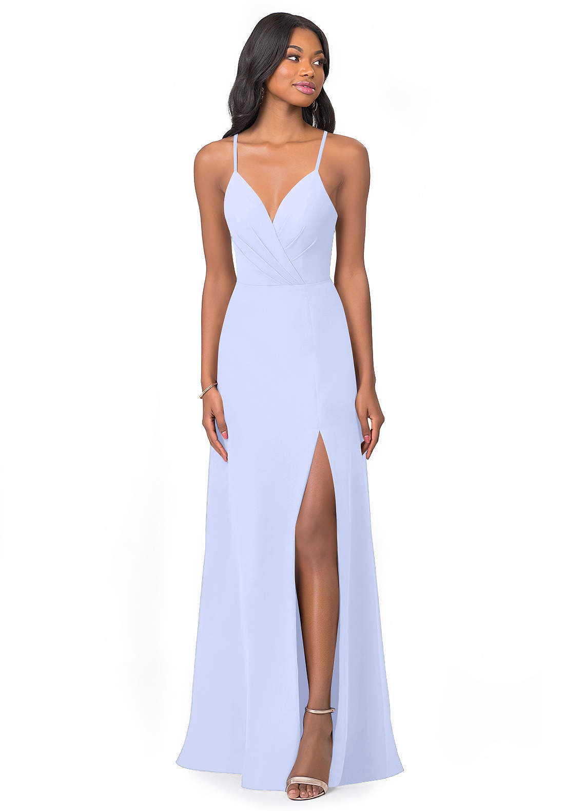 Azazie Everleigh Bridesmaid Dresses Lavender A-Line Sweetheart Pleated Chiffon Dress image1