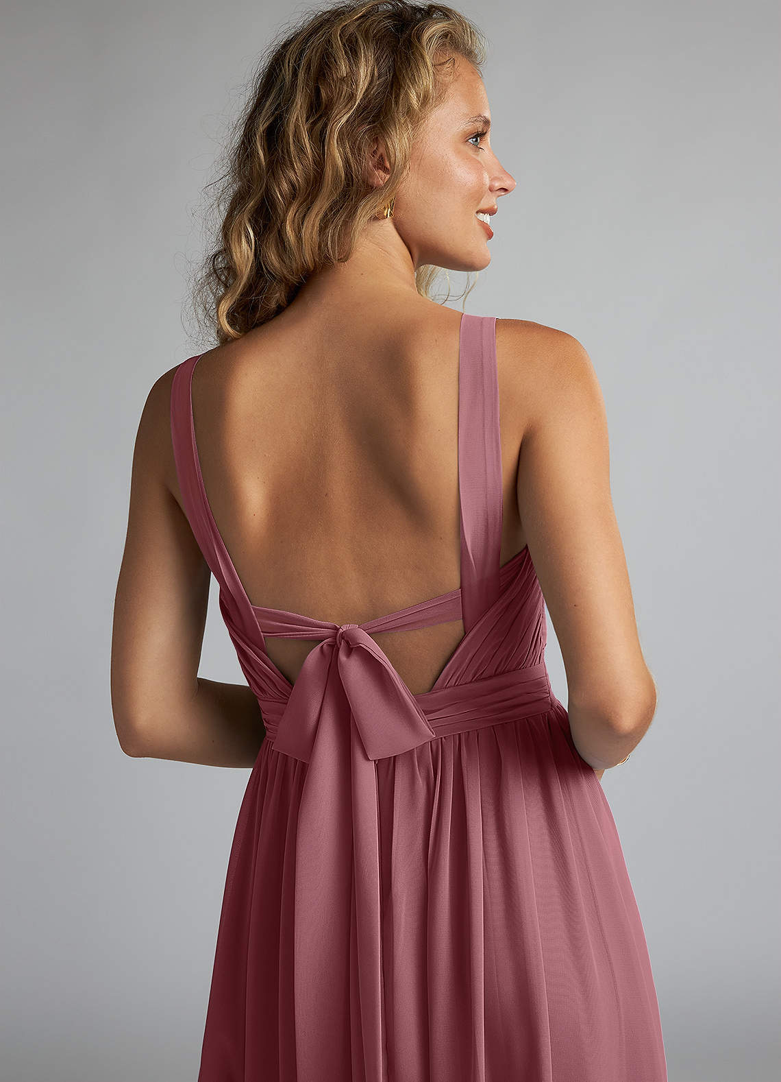 azazie desert rose bridesmaid dresses Aziza Chiffon long sleeve winter formal length_Sweep Train Size10,:Necklace Set line bridesmaid dress