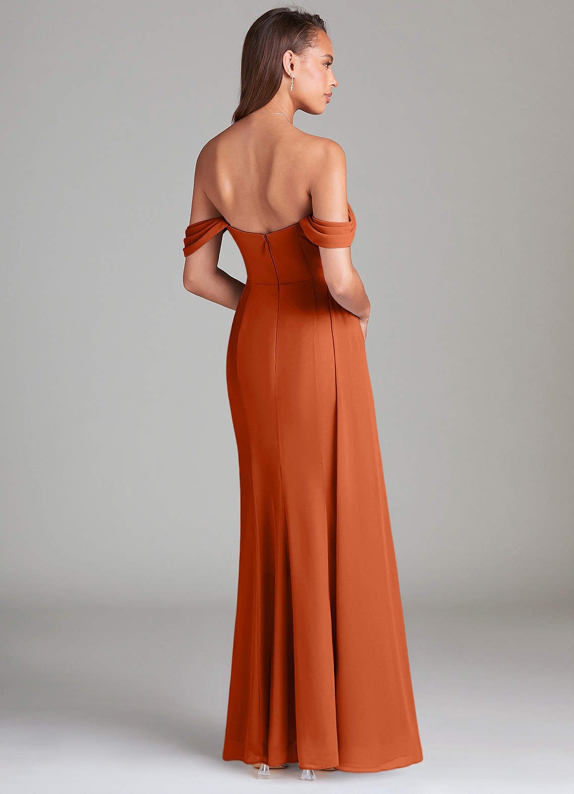 orange chiffon bridesmaid dresses Orange Bridesmaid Dresses A-Line Short Sleeves V Neck Sequined Empire Waist Long Chiffon Bridesmaid Dresses