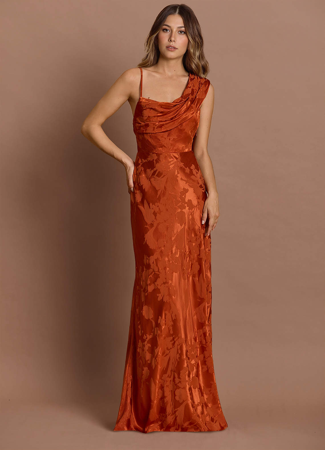 Robe Longue Rouille Briseis Azazie