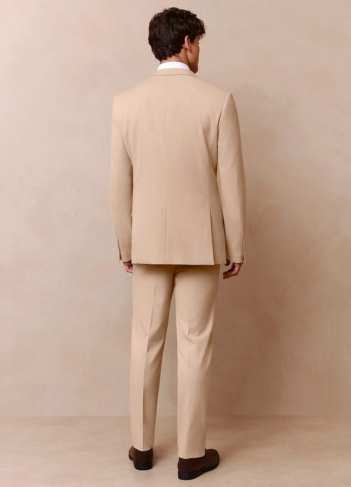 front Savile Tan Wool Blend 3-Piece Suit