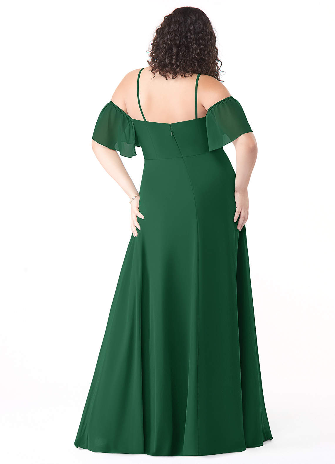 green emerald velvet dress Plus Off Shoulder 3/4 Sleeves Sequin A Line Dress