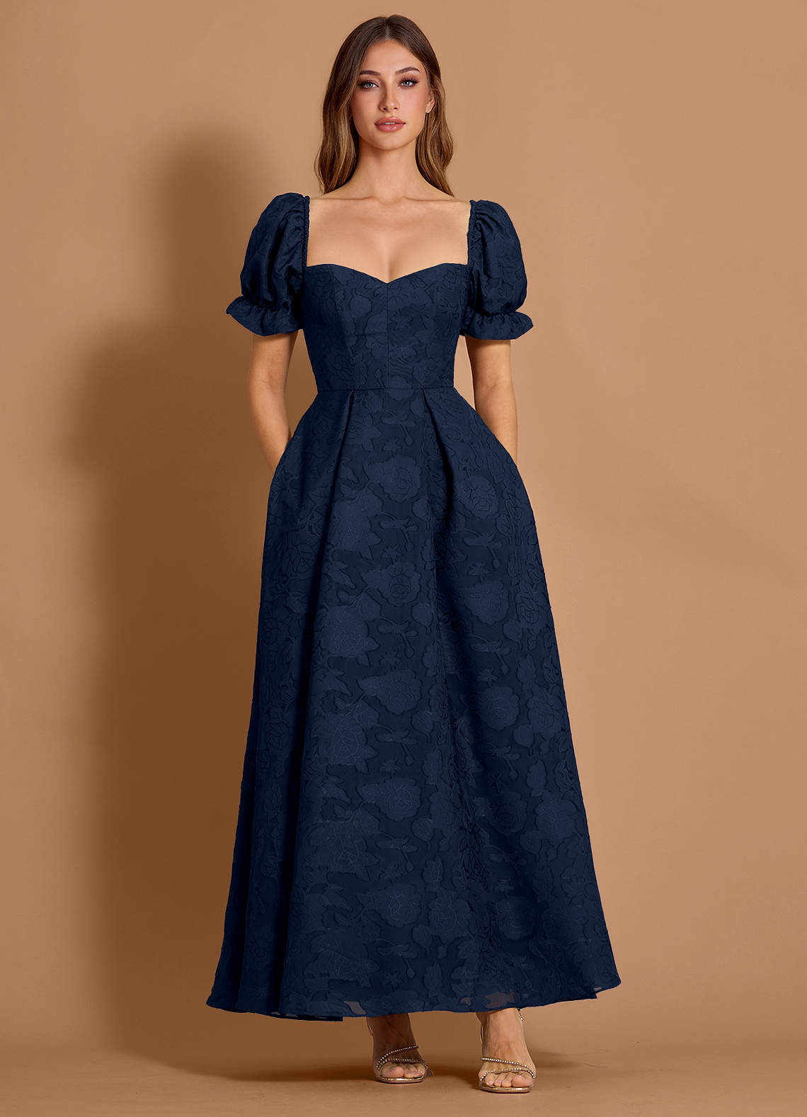 Azazie Sweetheart A-Line Maxi Dresses in Navy Azazie Sweetheart A-Line Maxi Dresses in Navy