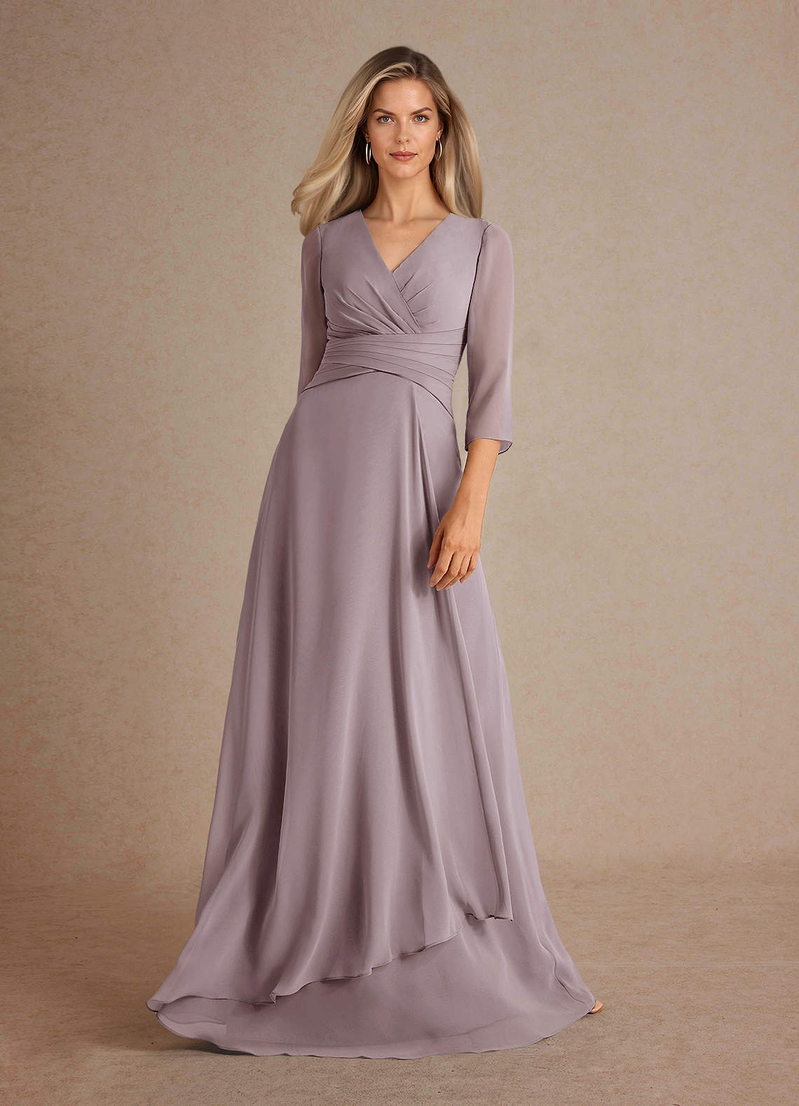 Azazie Mayfield Abiti per la Madre della Sposa Abito A-Line in Chiffon Plissettato Dusk image4