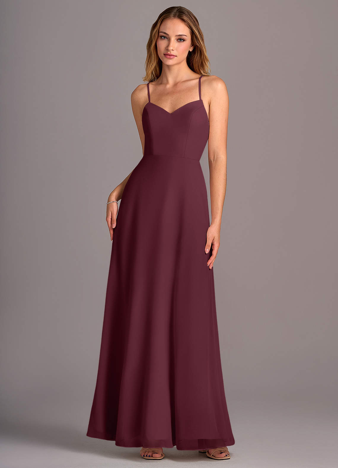 Azazie Mei Bridesmaid Dresses Cabernet A-Line Chiffon Dress image1