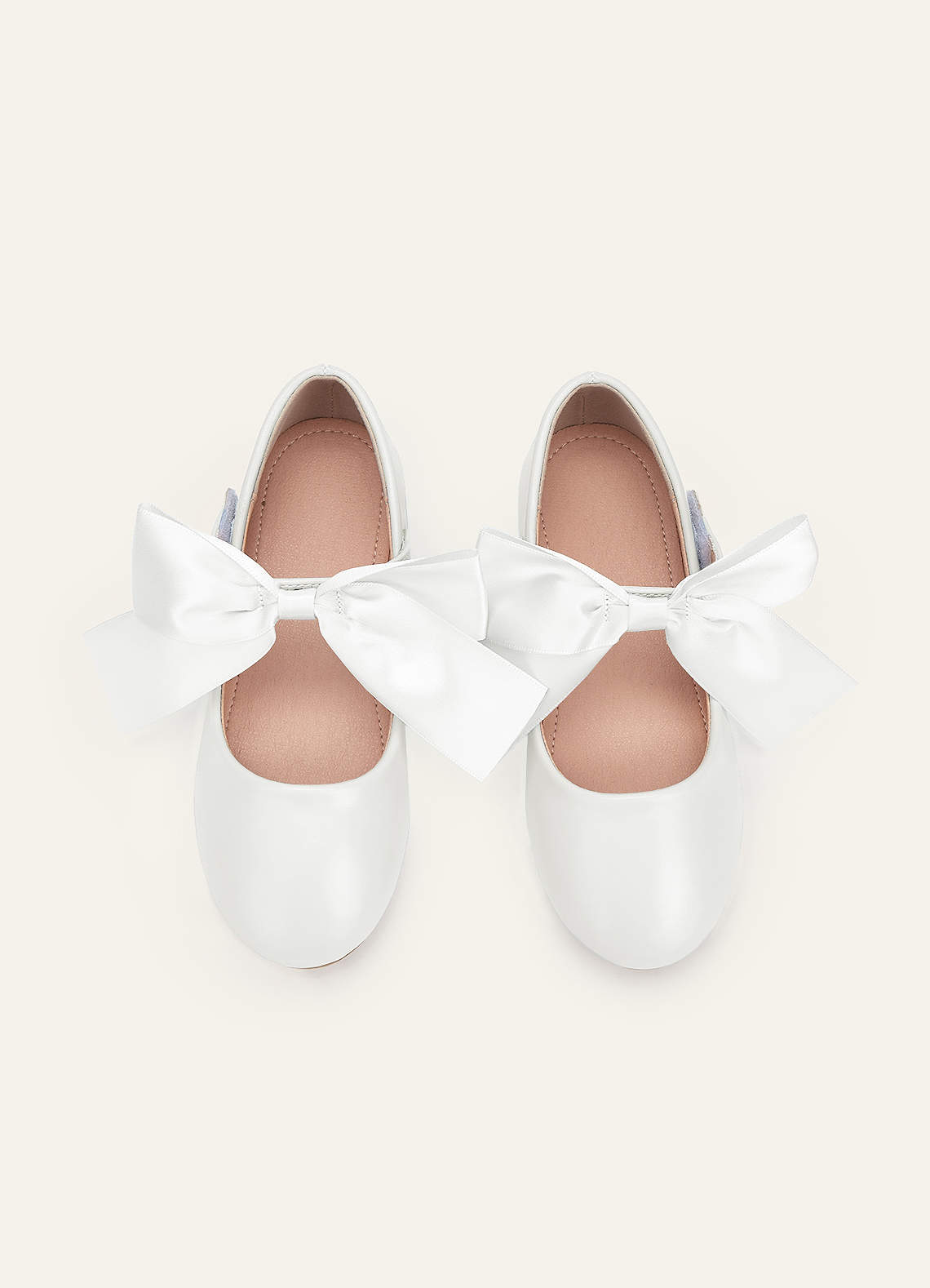 front Satin Bow Mary Jane Girls' Flat Shoes
