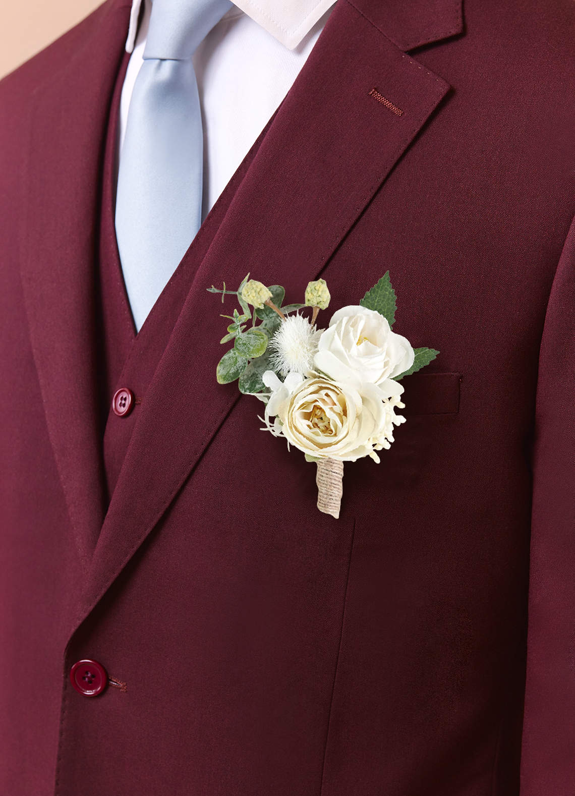 front Groomsmen Rustic Boutonniere 1
