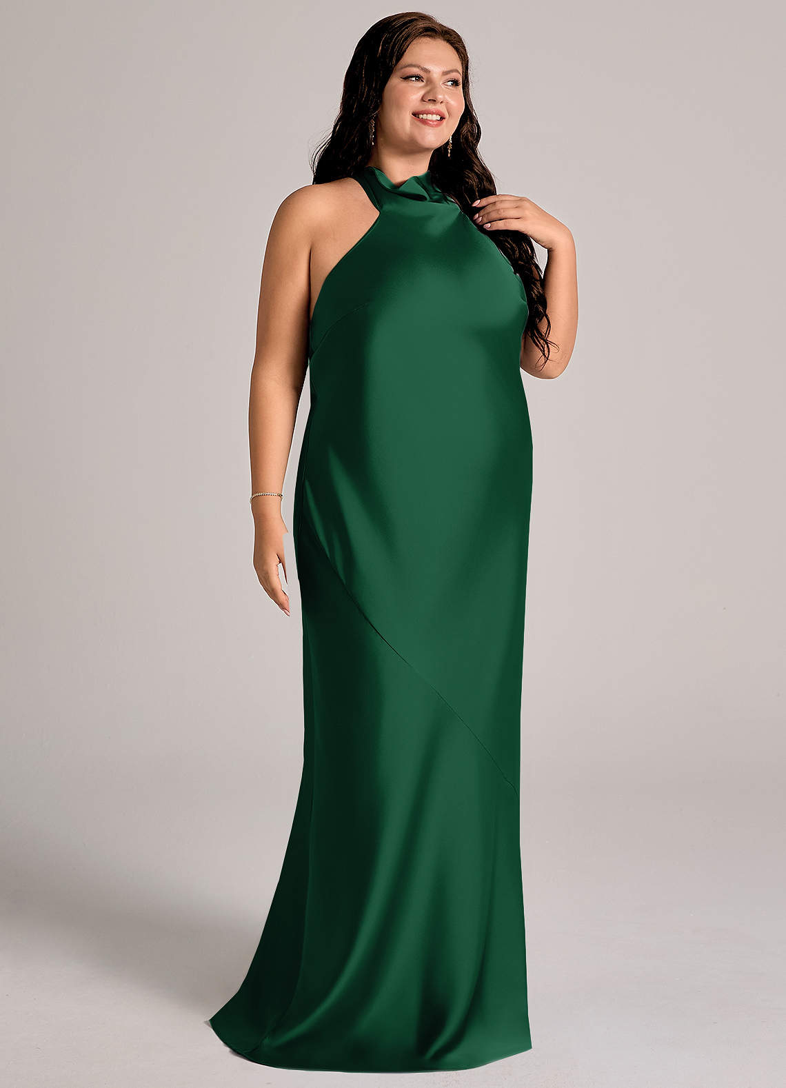 plus size green mermaid dress Solar Stretch Satin Strapless Mermaid Bridesmaid Dress