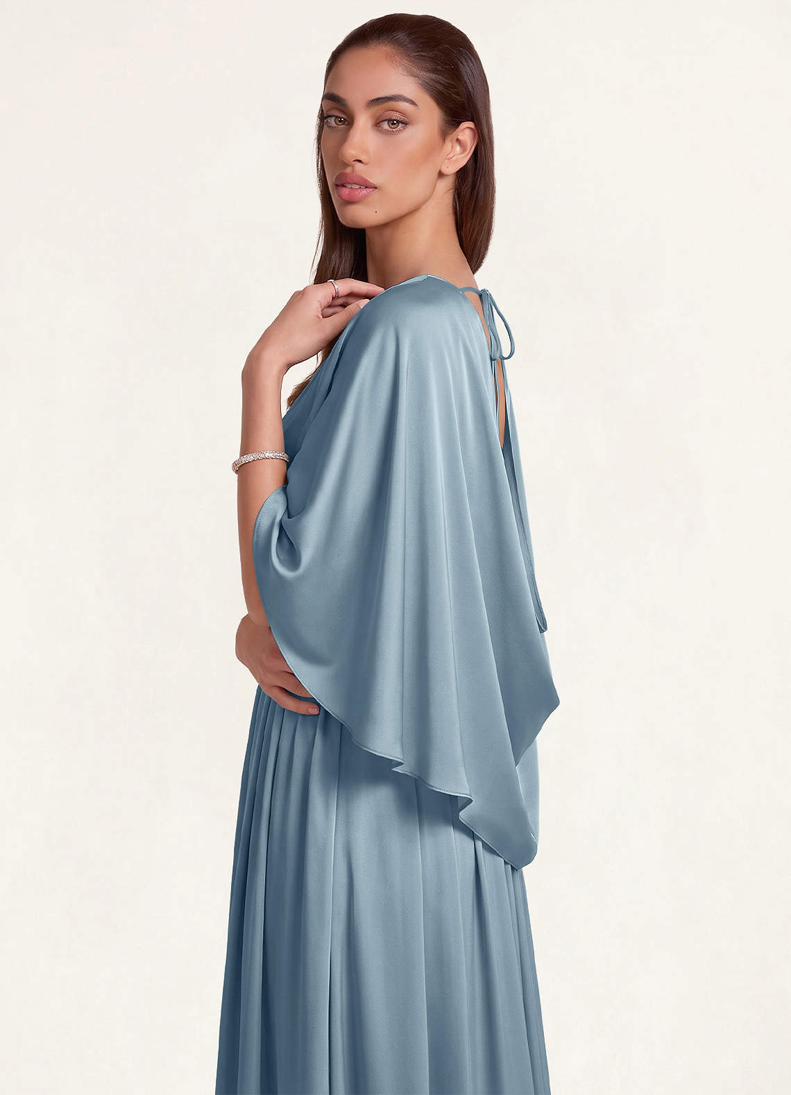 Matching Color Back-Tie Satin Capelet Shawl | Azazie