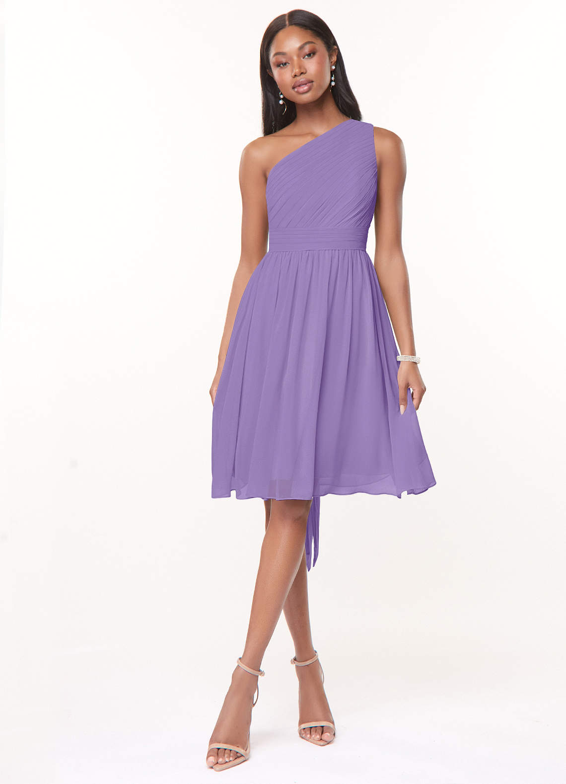 Azazie Katrina Jurken voor bruidsmeisjes Jurk van Chiffon met A-Lijn One-Shoulder Tahiti image1