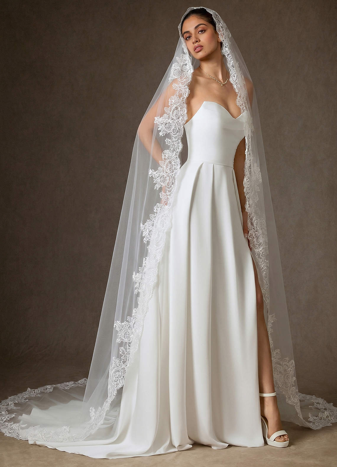 front Lace Mantilla Isabella Cathedral Veil