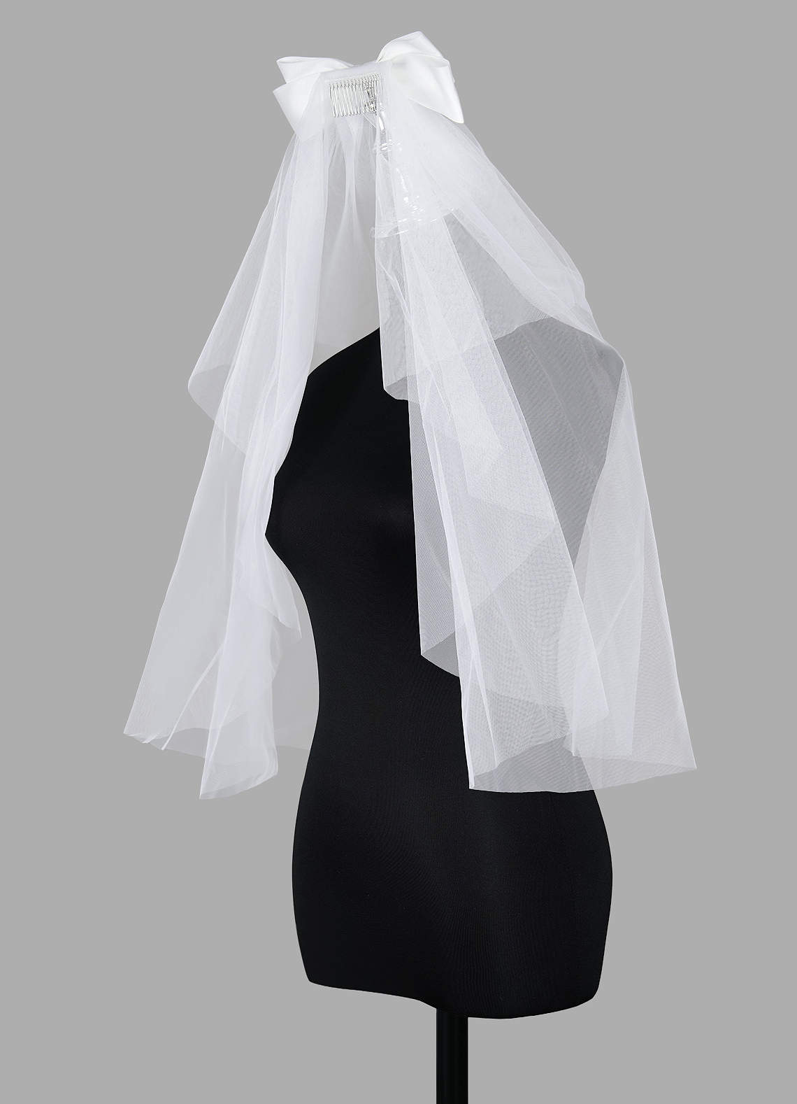 Double Satin Bow Short Veil | Azazie