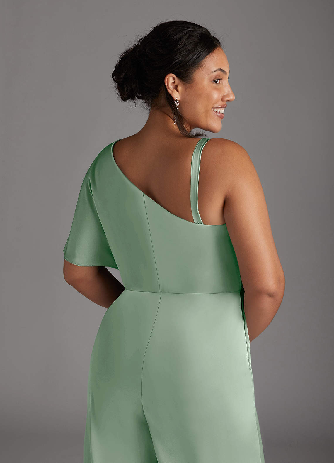 Azazie Hagretta vestidos de madre de la novia Vestido de Agave de Satén Elástico de Mono/Traje de pantalón image10