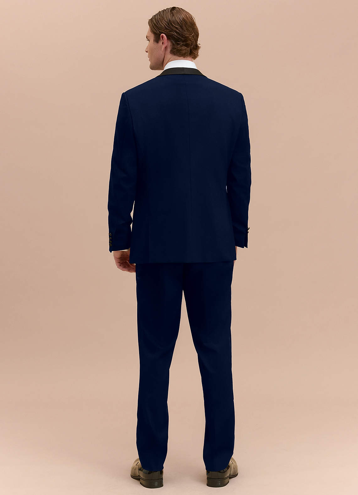 front Winston Azul Marino Chaqueta de esmoquin con solapa chal