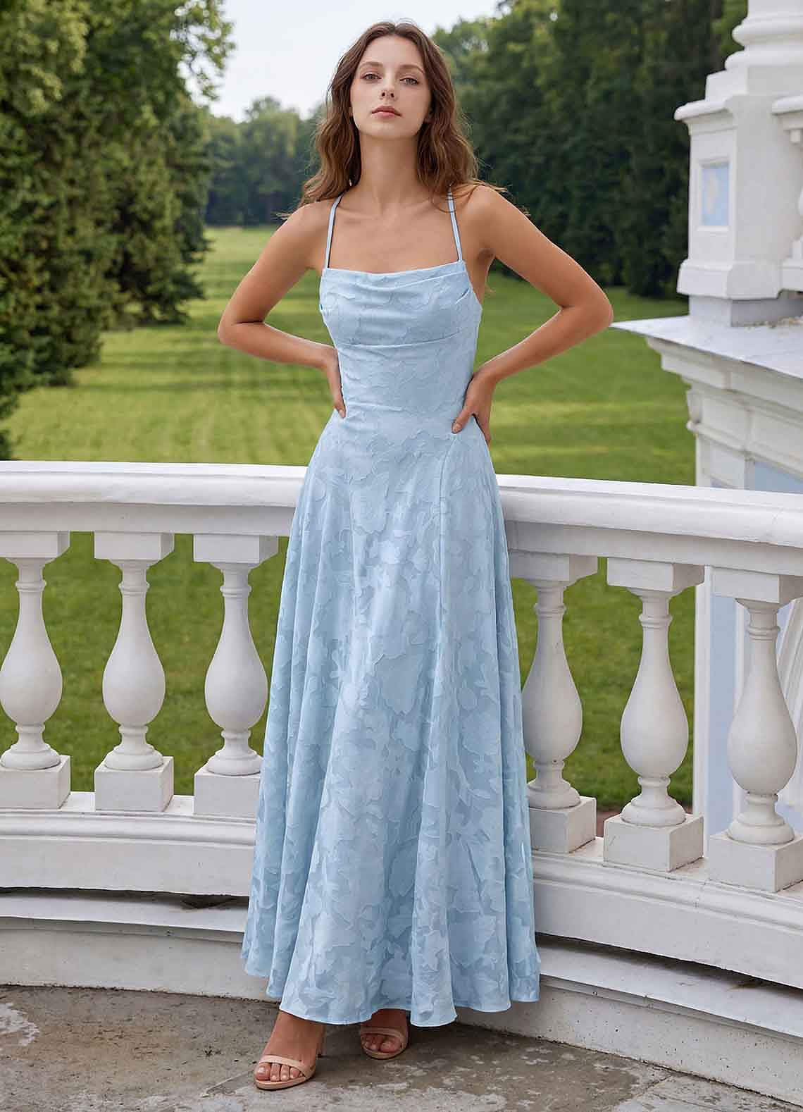 blue summer midi dress Marlo Powder Corset calf length final-pieces Monroe Rhinestone Strap Velvet Size:US8/UK12