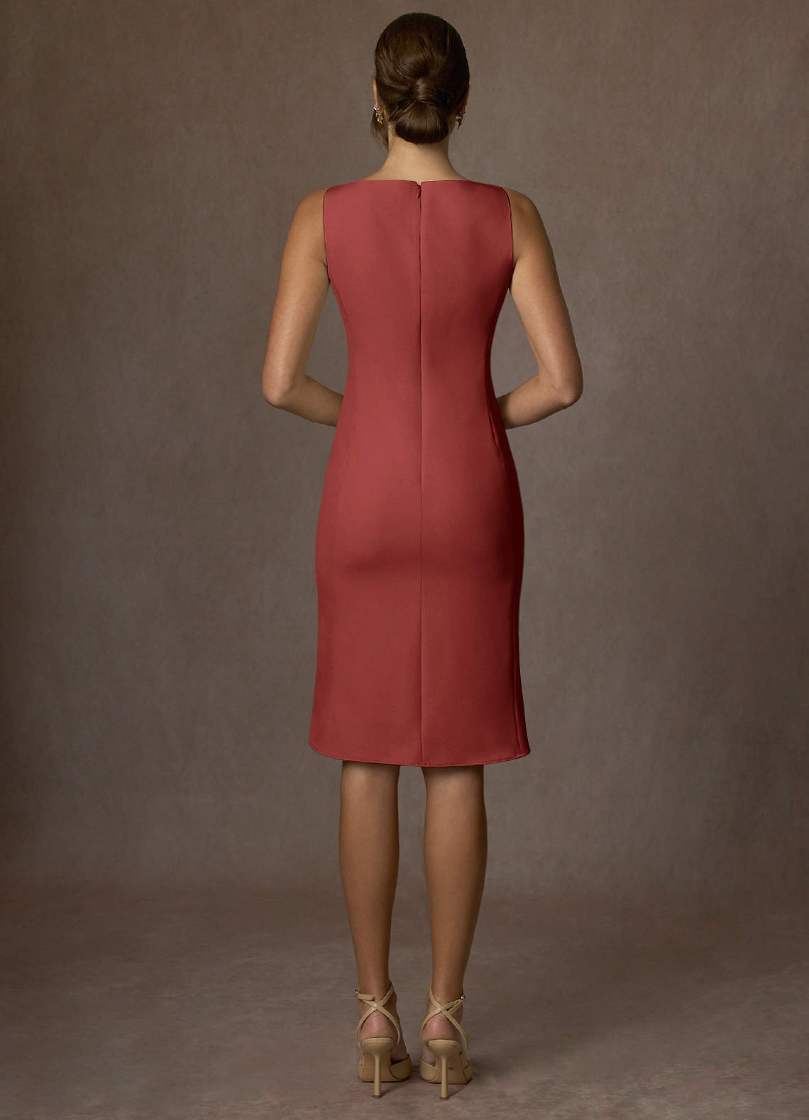 front Kennedy Terracotta Structured Stretch Dress