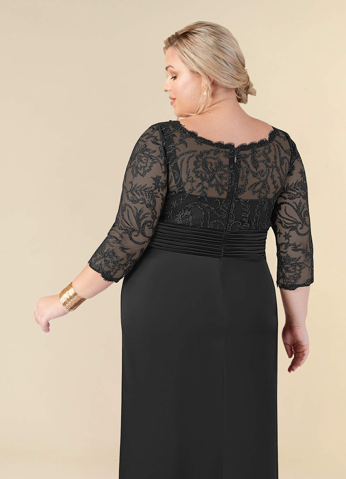 Azazie Stefani Black Mermaid Lace Dress Ready to Ship | Azazie