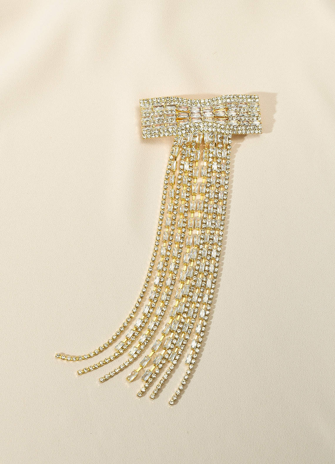 front Rhinestone Bow Hair Clip