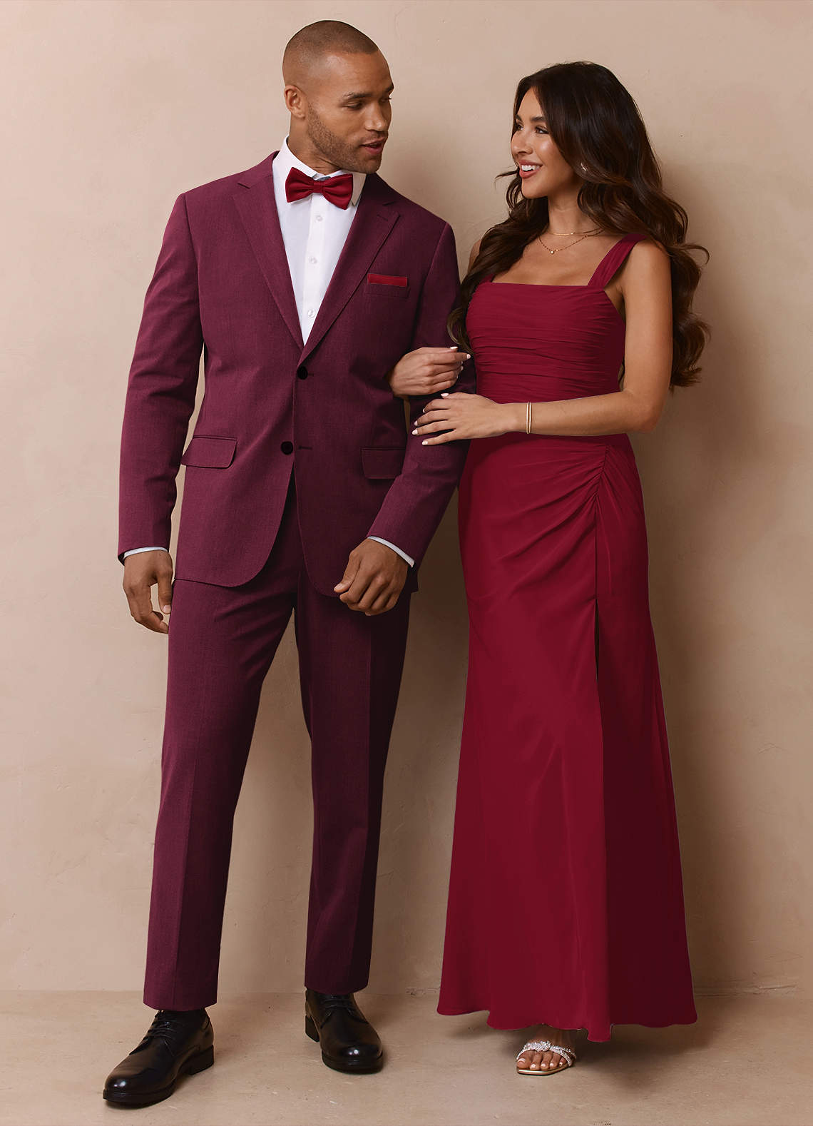 front James Burgundy Structured Stretch Suit