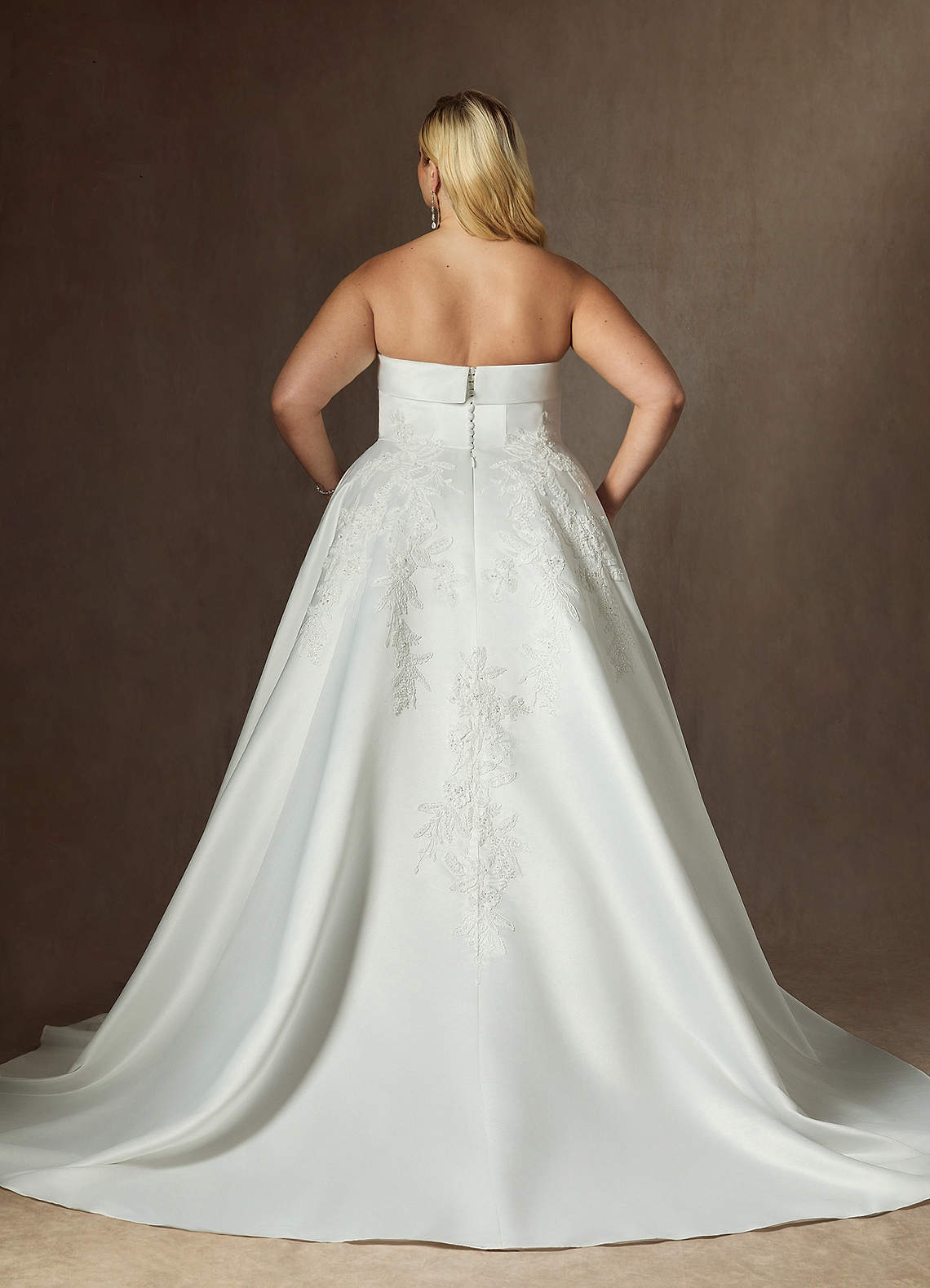 Azazie Fernanda Diamond White Ball-Gown Strapless Satin
