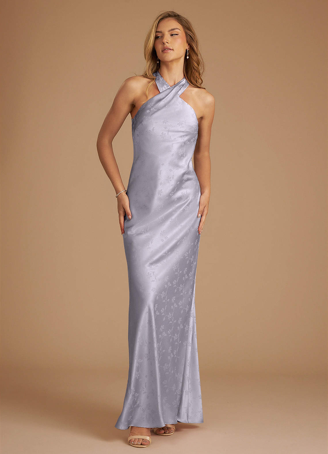 Azazie Doretta Bridesmaid Dresses Pebble Floral Jacquard Mermaid Pleated Floral Jacquard Dress image1