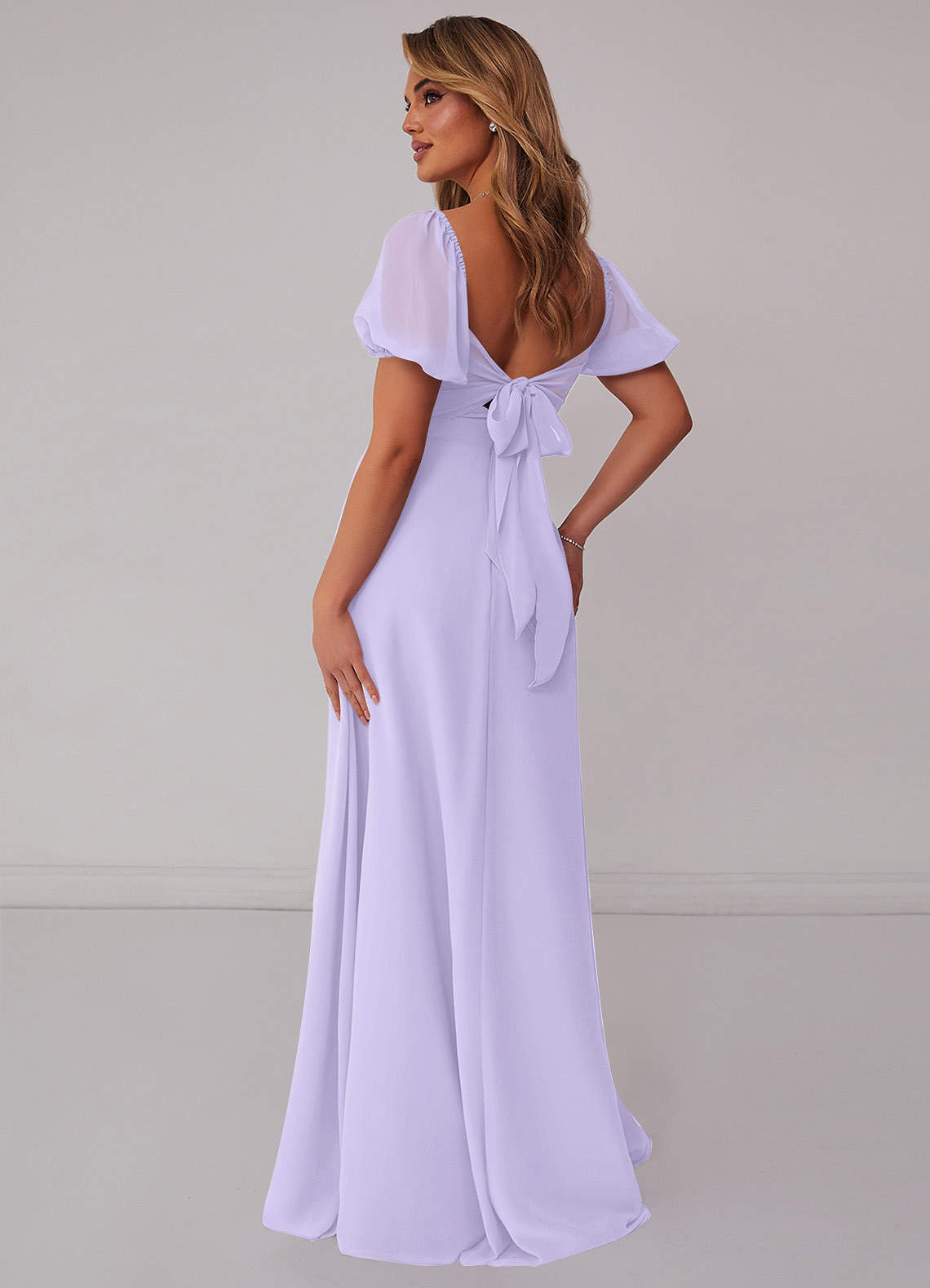 Barbie ♥ Azazie Bridesmaid Dresses Chiffon A-line Dress with Puff Sleeves image1