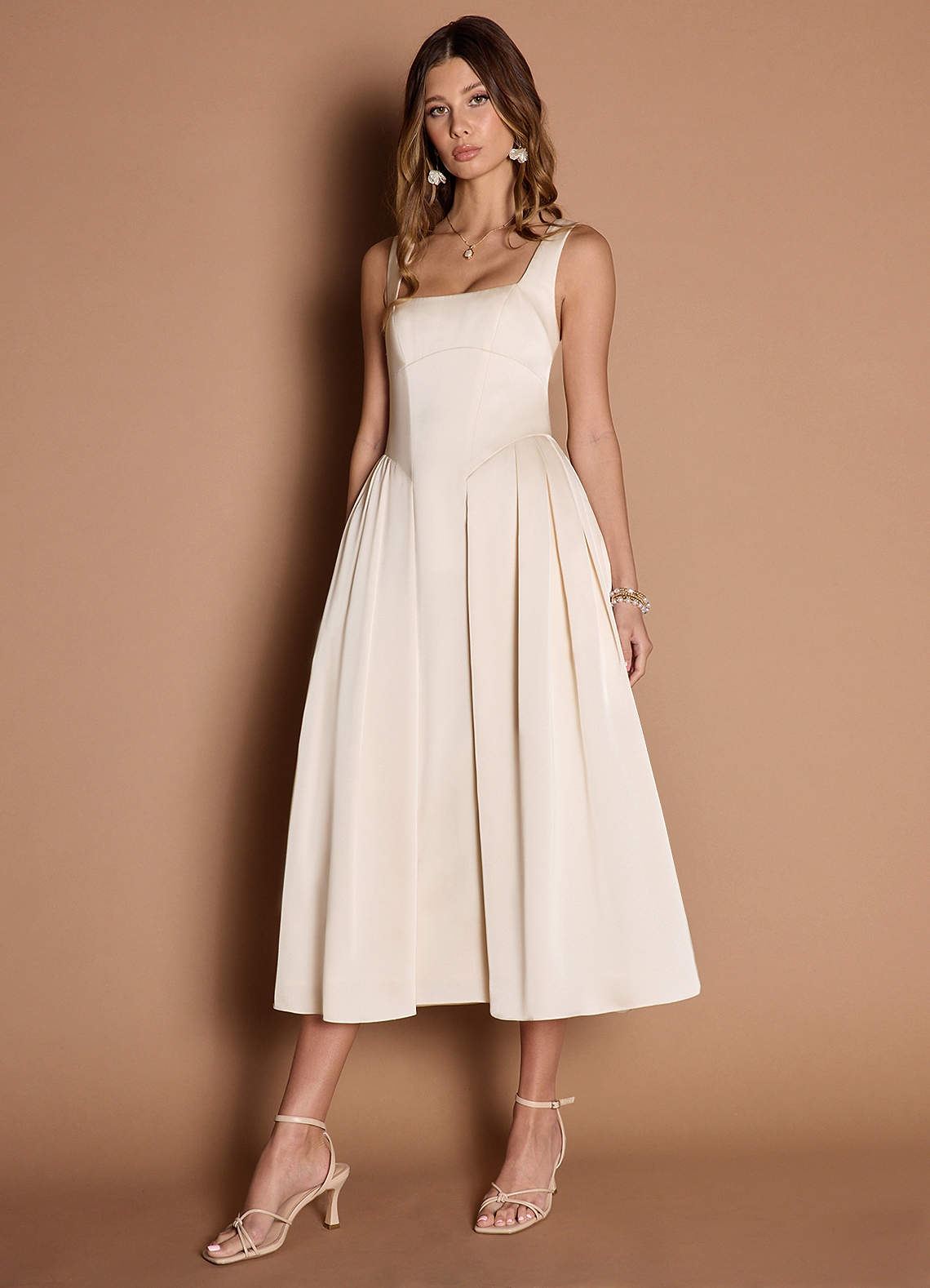 Eirlys Cream Midi Dress image1