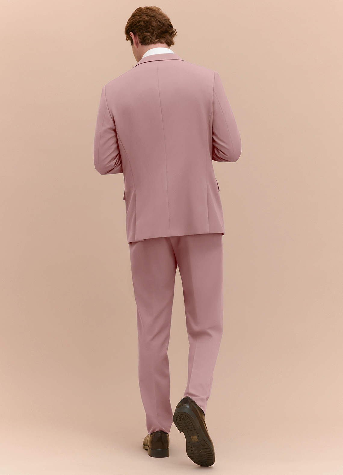 front James Dusty Rose Structured Stretch Suit