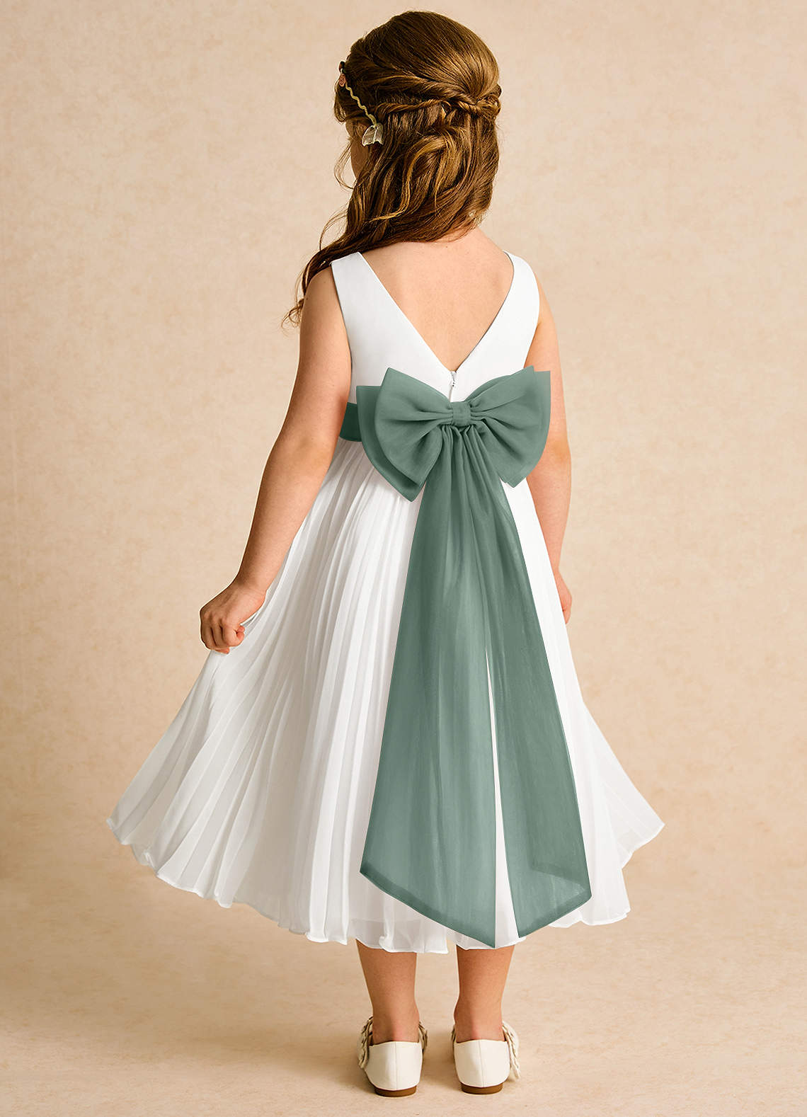 green emerald velvet dress Margot Formal Ruffled Velvet Dress main image 1