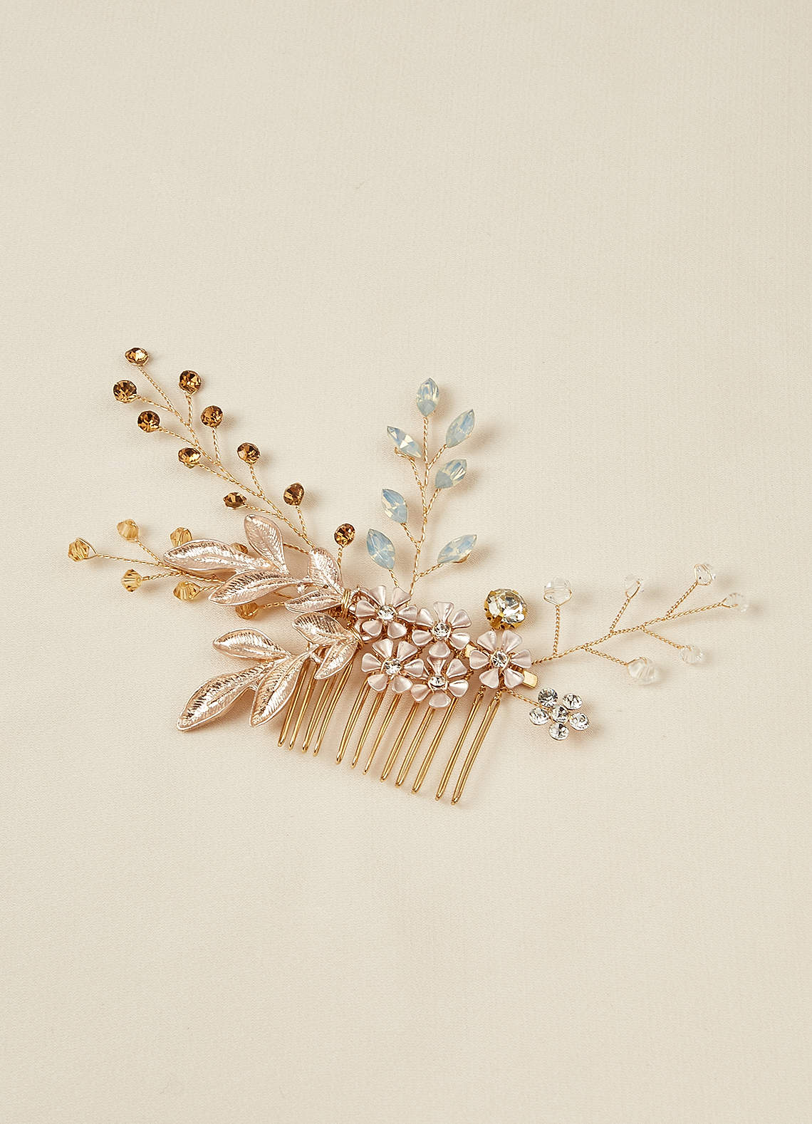 front Delicate Leaf Flower Hair Comb