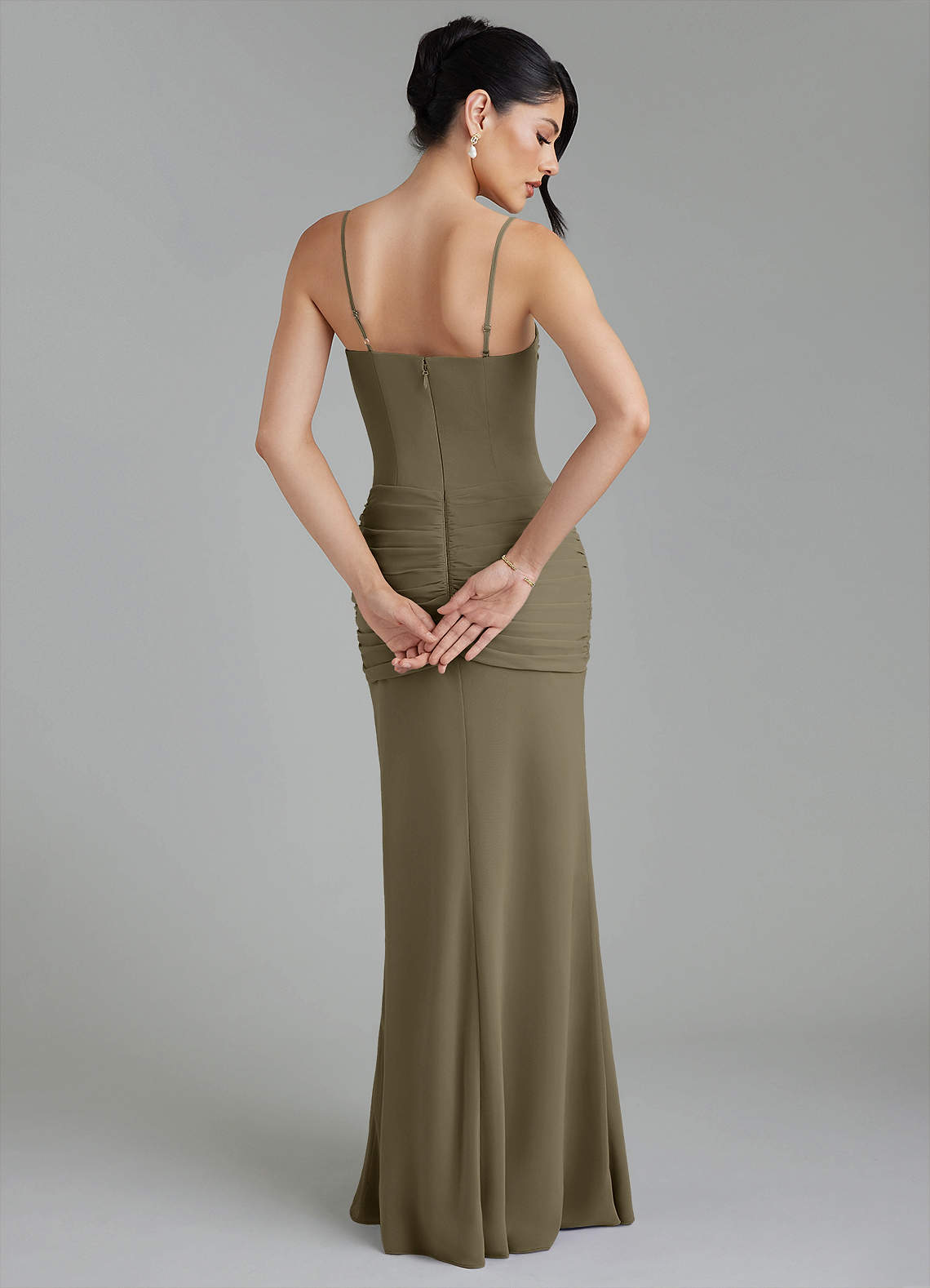 Azazie Cassie Willow Green Chiffon Bridesmaid Dresses