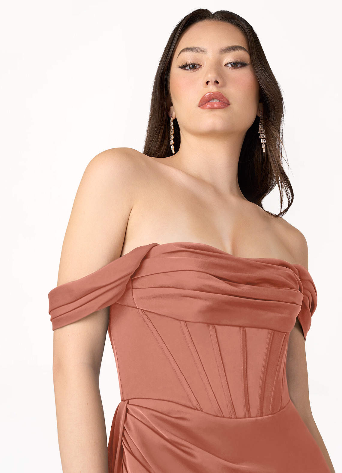 Jennie Copper Off Shoulder Maxi Dress image1