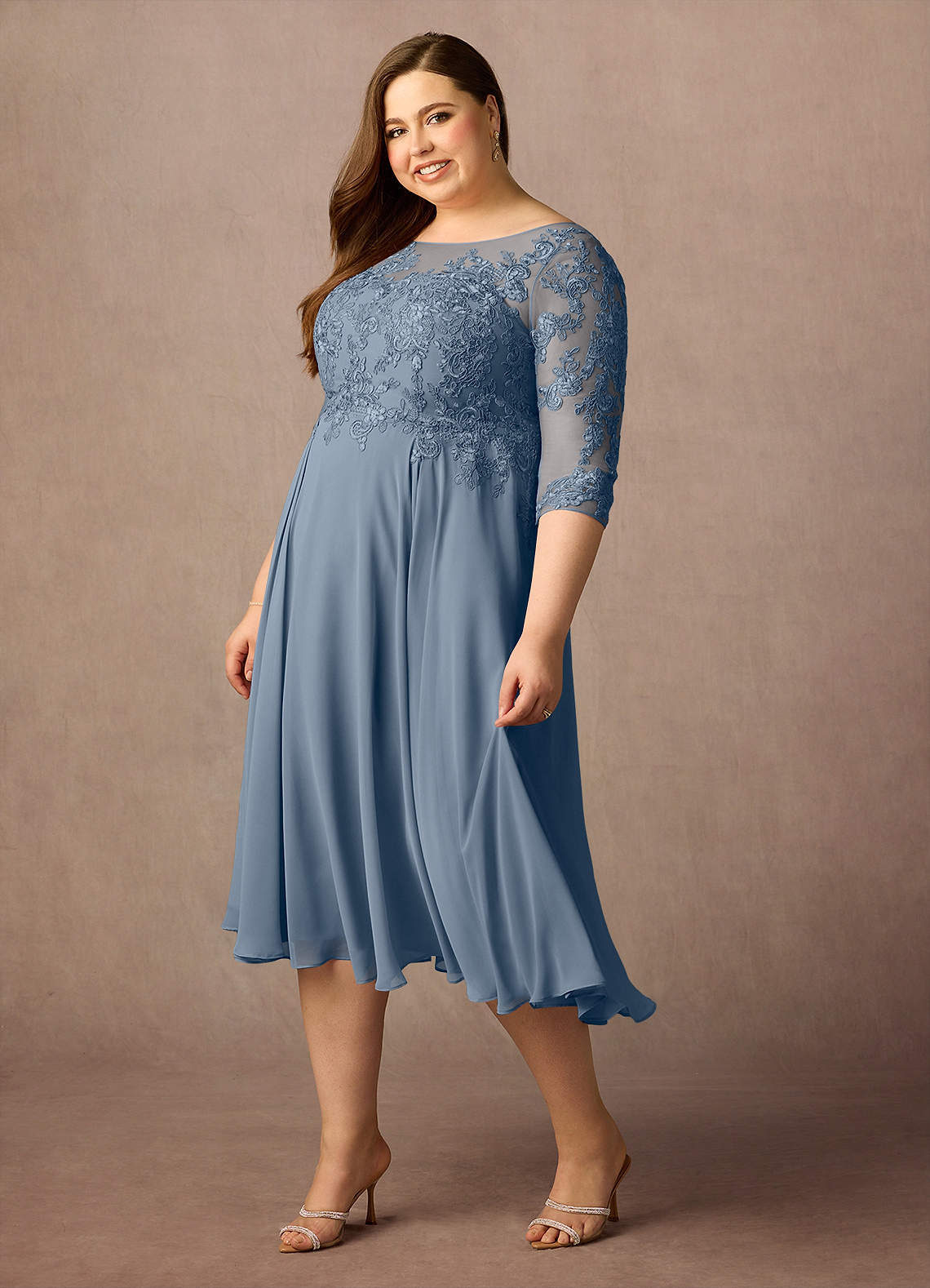 Azazie Marge Mother of the Bride Dresses Twilight A-Line Scoop Lace Chiffon Dress image8