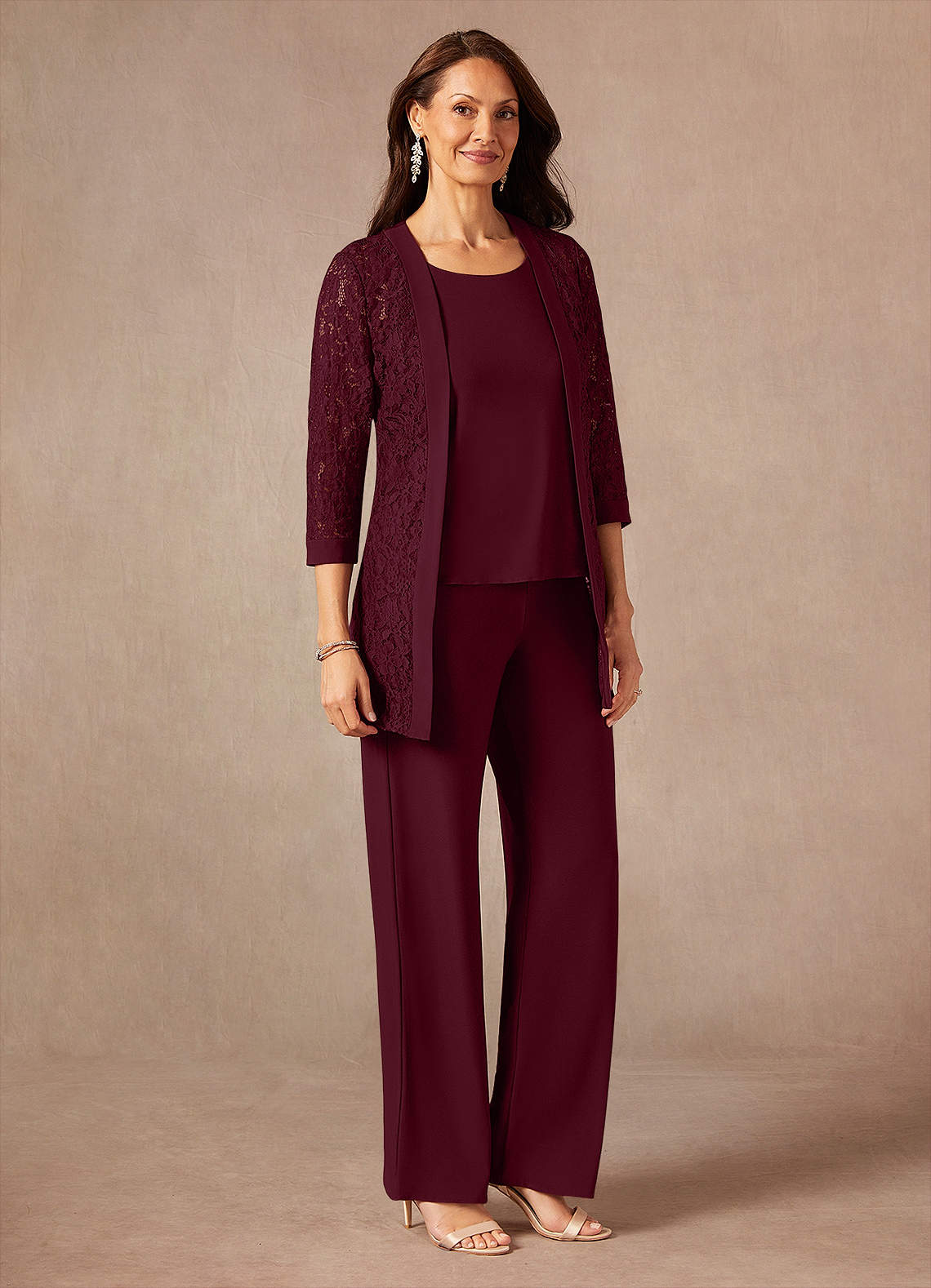 Azazie Mamrie Mother of the Bride Dresses Cabernet Jumpsuit/Pantsuit Lace Dress image4
