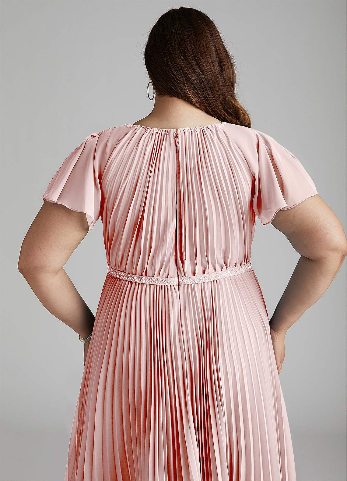 Azazie Kara Modest Bridesmaid Dresses A-Line Pleated Chiffon Floor-Length Dress image13