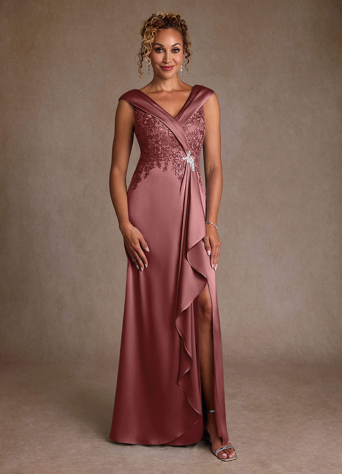 Azazie Santa Monica Mère de la mariée Robes Robe Trapèze en Dentelle Améthyste image2