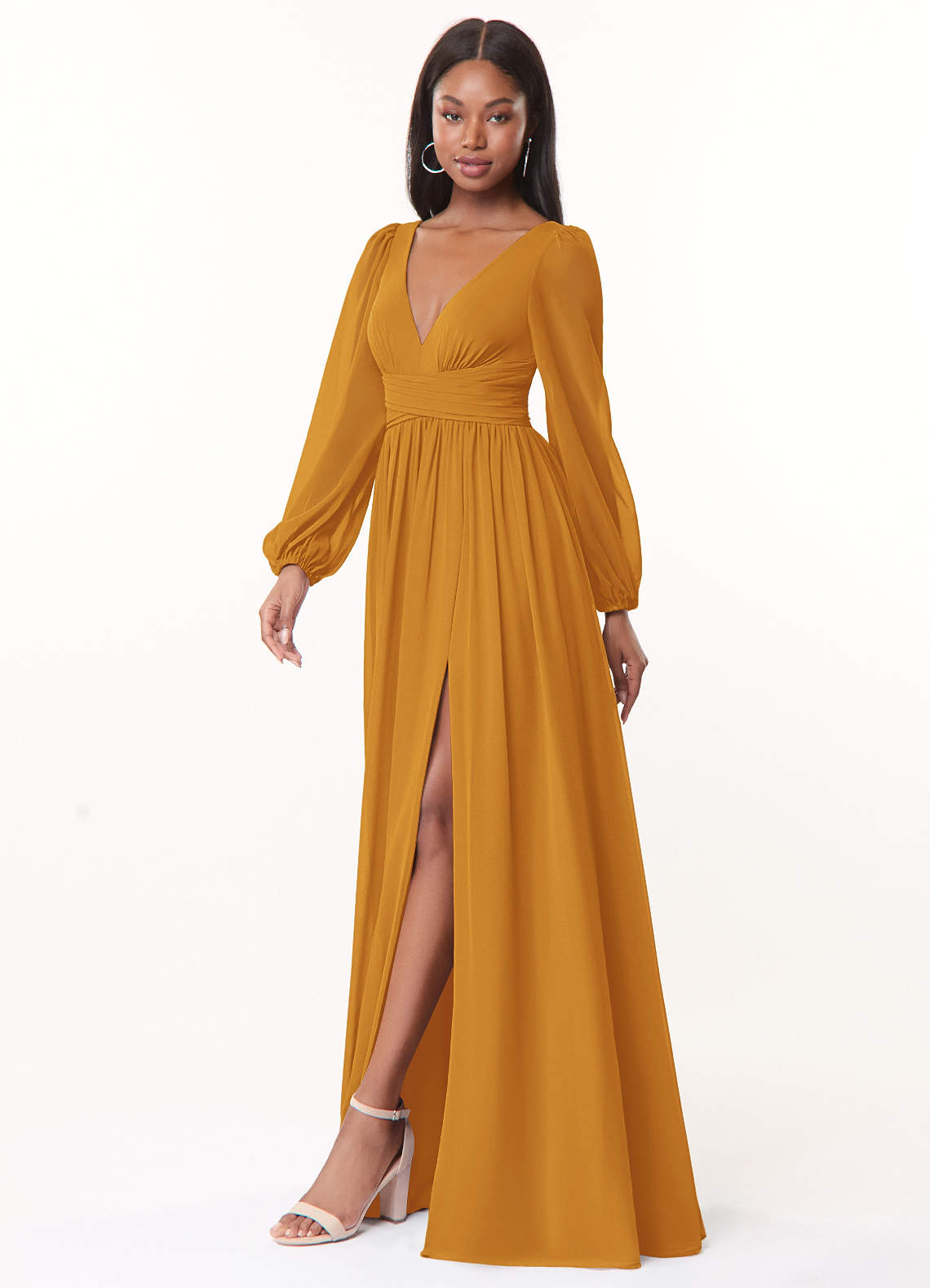 butter yellow bridesmaid dresses with sleeves CD804 Off White / 8