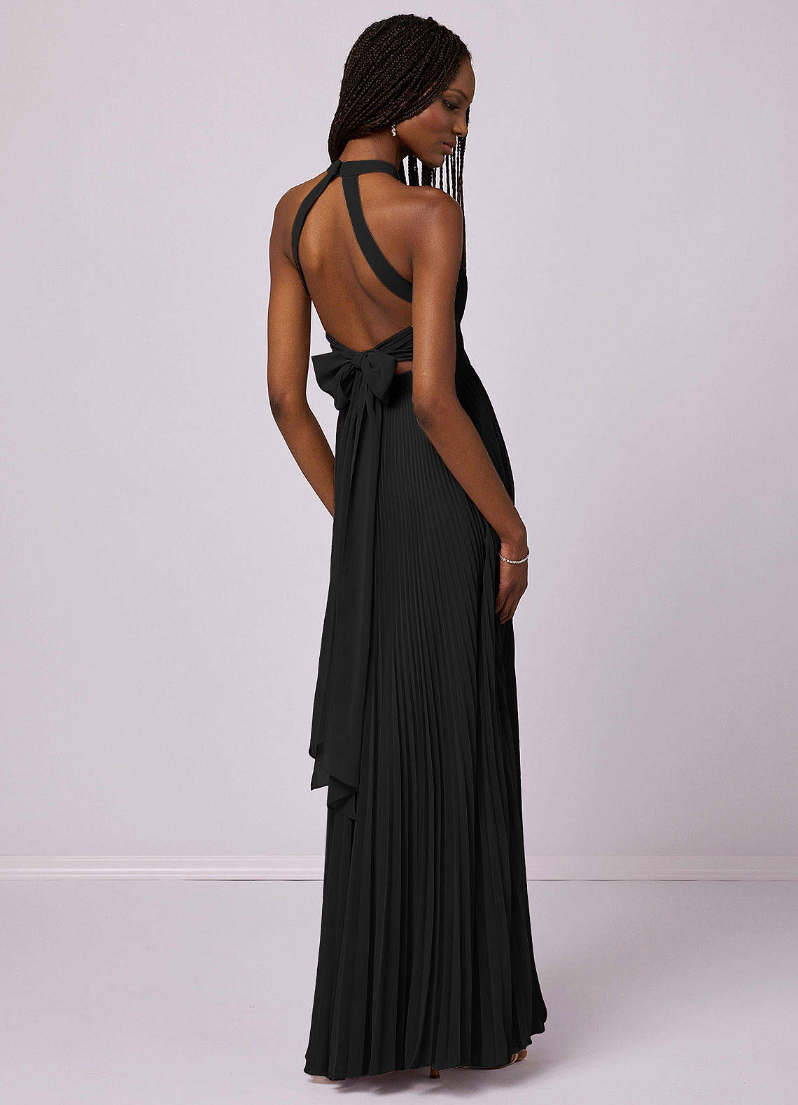 Barbie ♥ Azazie Bridesmaid Dresses Black A-Line Pleated Chiffon Dress image5