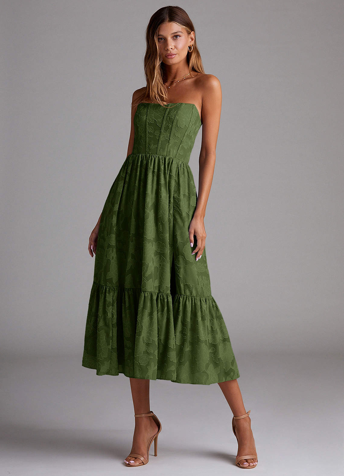 lace up olive dress Vestido Maxi Kiara Lace - Oliva