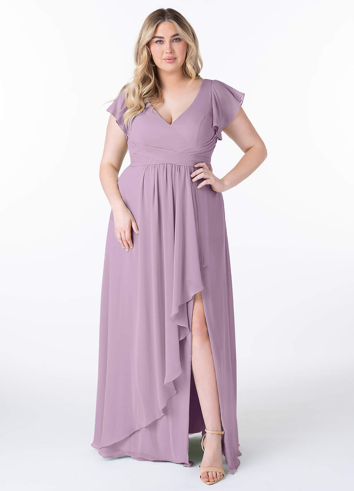 Azazie Omari Bridesmaid Dresses Wisteria A-Line Chiffon Dress image1