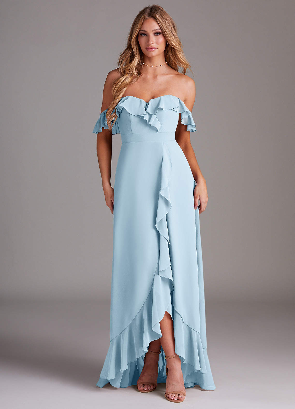 Azazie Lyra Sky Blue Bridesmaid Dresses | Azazie