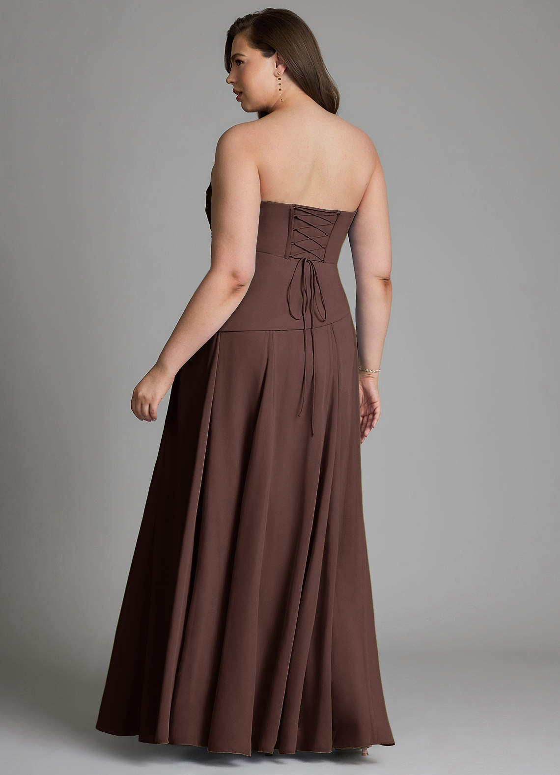 Azazie Gabriela Bridesmaid Dresses Ganache A-Line Corset Chiffon Dress image19