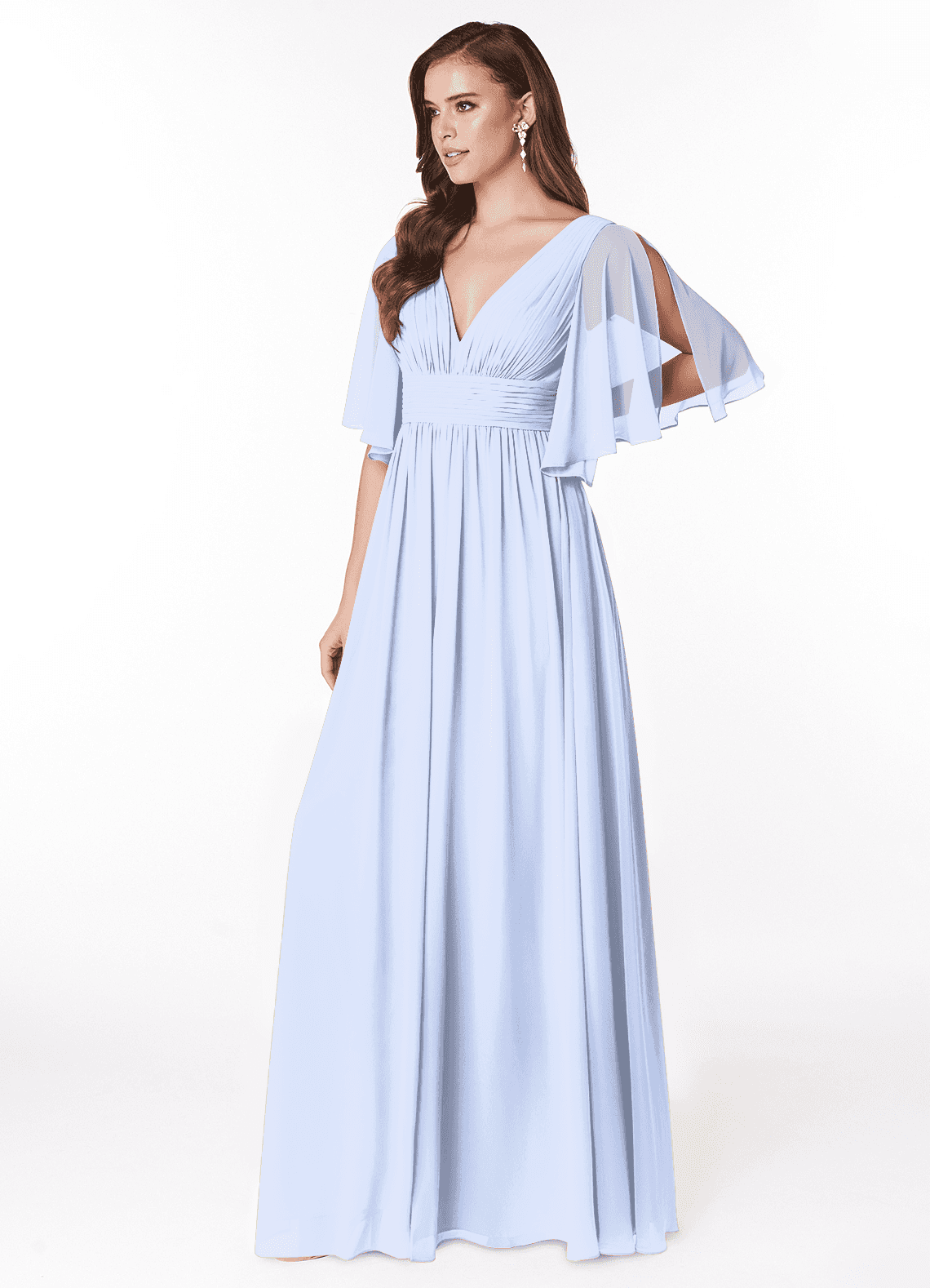 maya deluxe bridesmaid dresses Maya Taupe Blush V Neckline Embellished Maxi Dress – Maya Deluxe