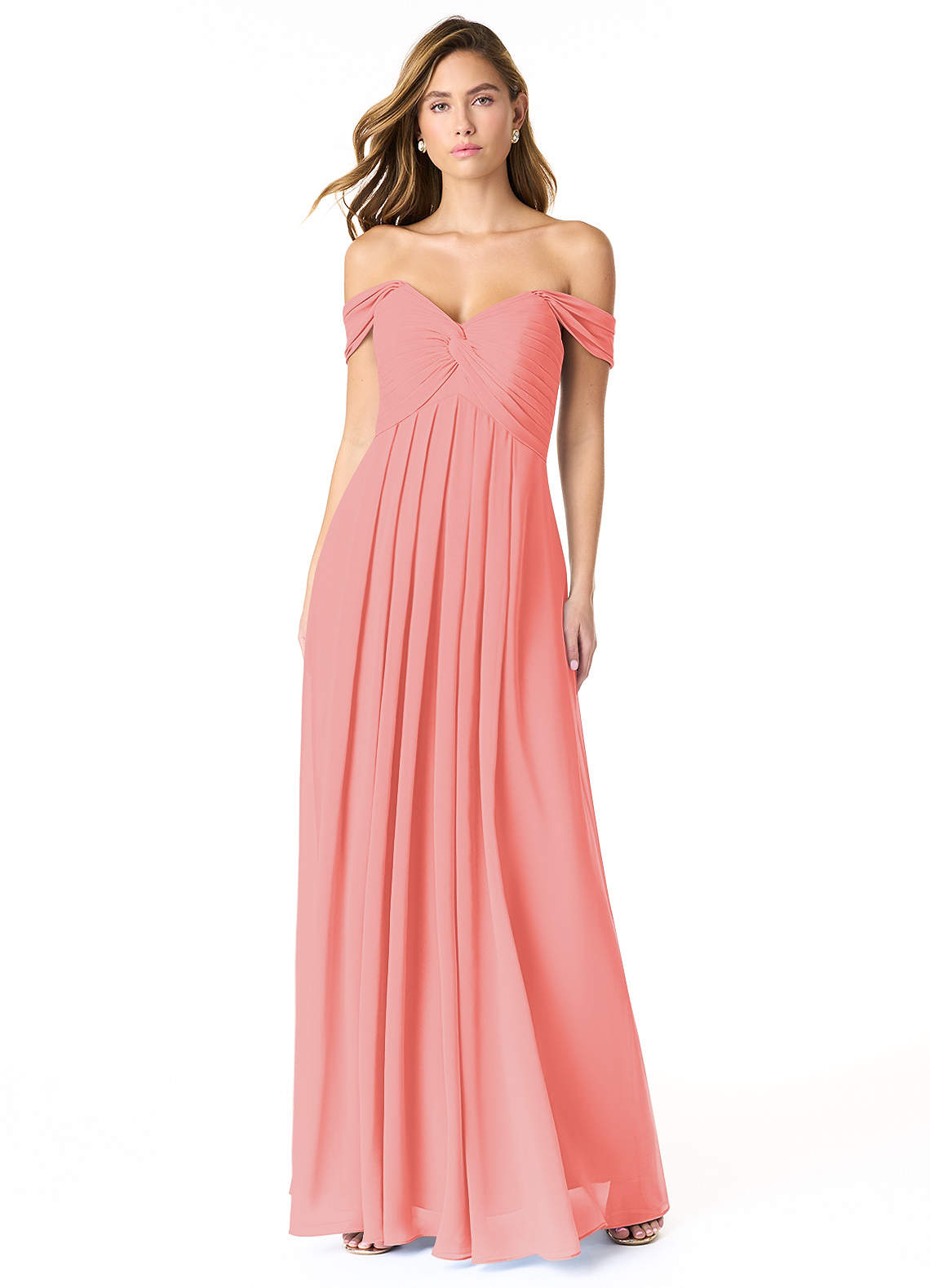 coral bridesmaid dresses under 50 Coral Chiffon Long Mismatched Bridesmaid Dress, Dress B