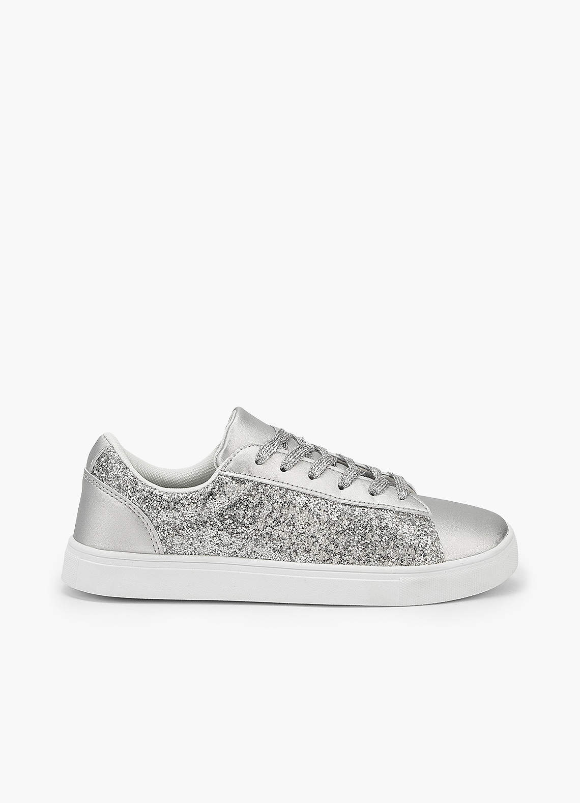front Sneakers da tennis glitterate